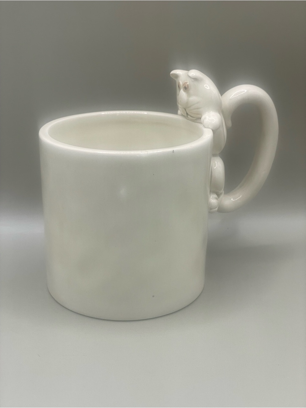 VTG READ 70s FITZ & FLOYD CatNap Ceramic Off White Coffee 3” Mug Cat & Goldfish